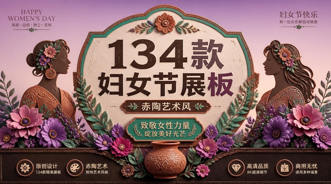 134款妇女节展板设计，惊艳你的三八节活动！