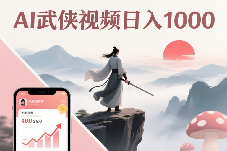 AI一键生成武侠视频，视频号分成轻松日入1000