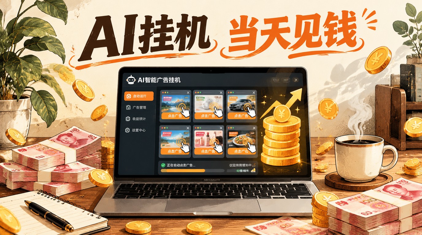 AI全自动挂机项目，新手当天见钱，告别频繁换项目