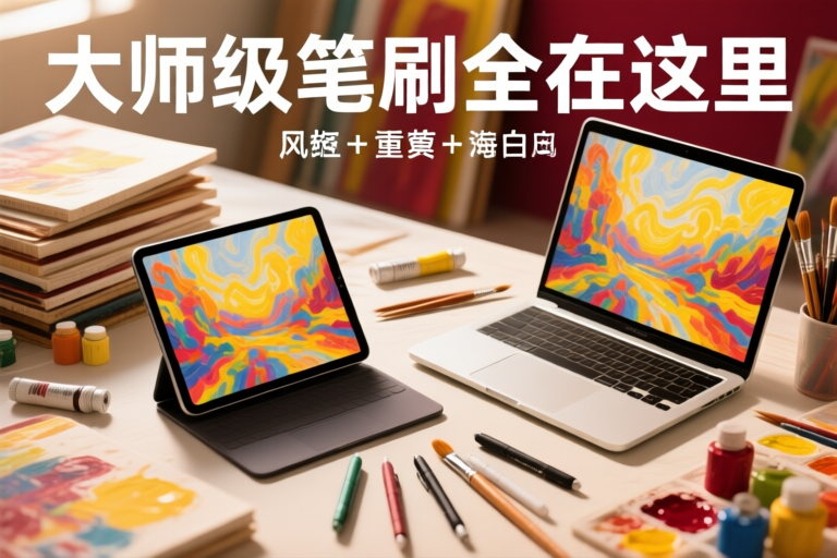 超全笔刷合集！Procreate+PS印象派油画厚涂平涂丙烯水粉立体质感一网打尽