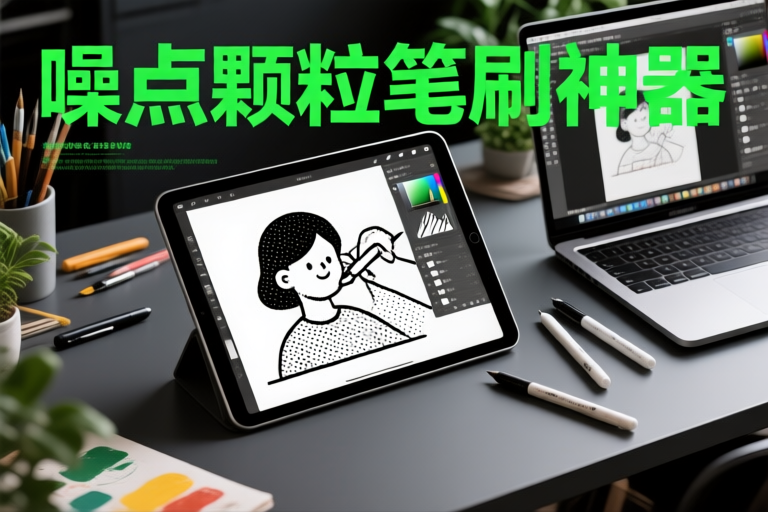 PS+Procreate笔刷合集：细腻噪点与精致颗粒，打造扁平风手绘插画