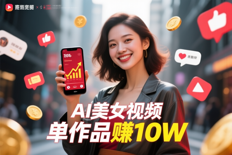 AI美女视频：流量收割机，单作品10W+，利用豆包即梦可灵赚翻各大平台