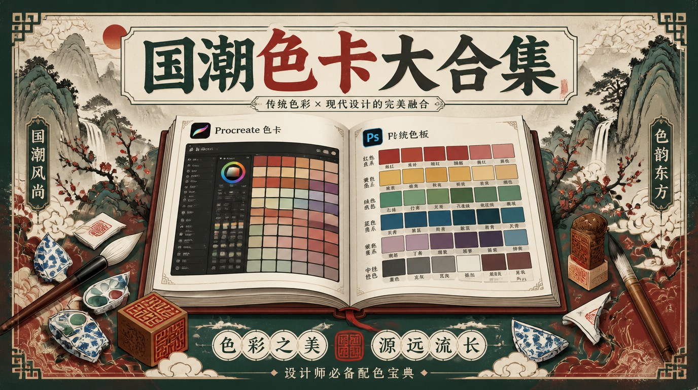 国潮设计师必备！Procreate/PS中式色卡大合集