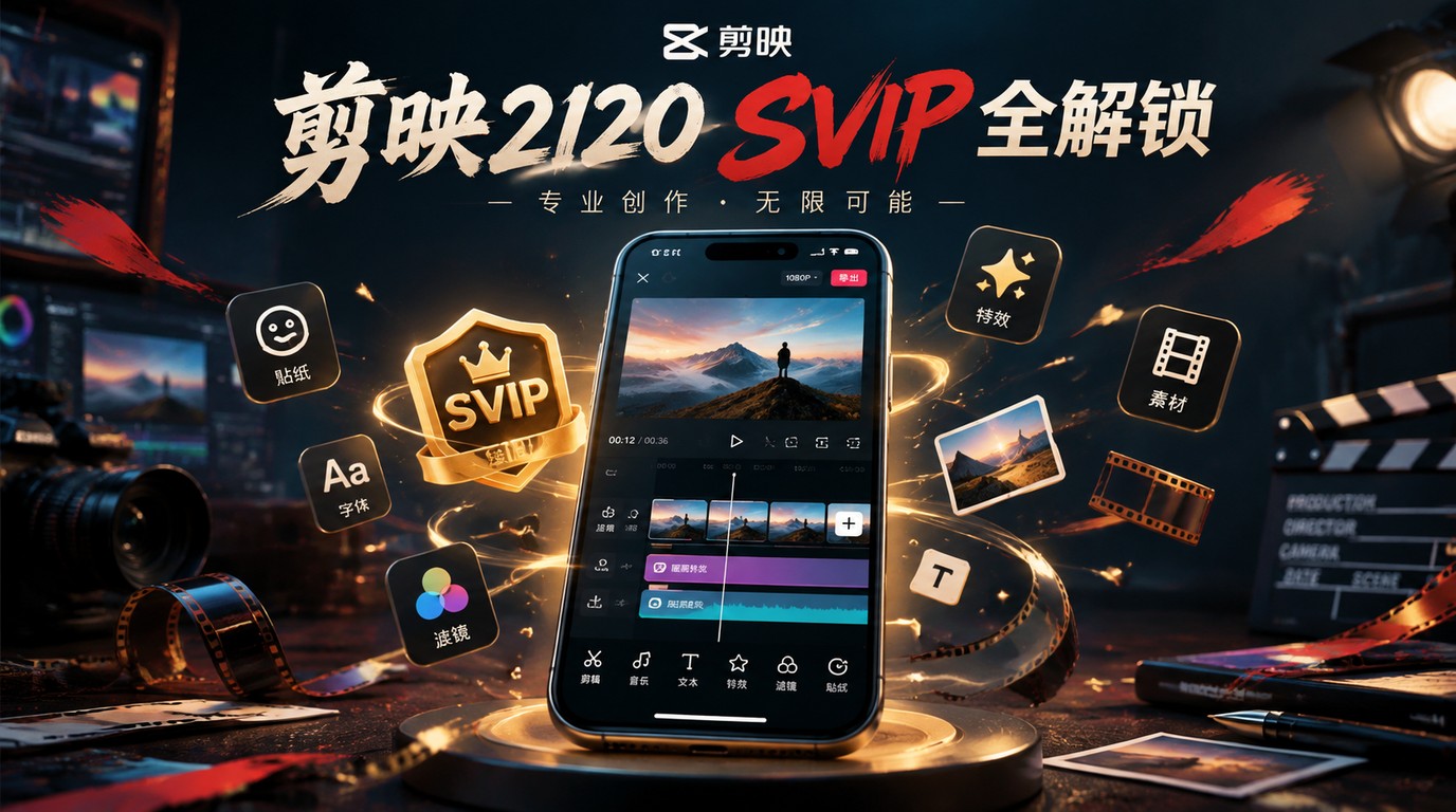 剪映2120版本震撼来袭！SVIP会员特权全解锁，视频剪辑效率翻倍