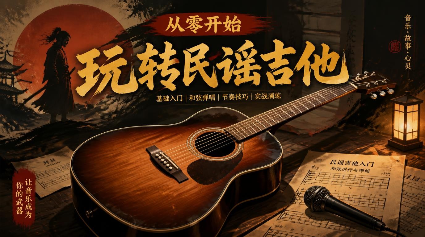 零基础到进阶：民谣吉他高品质课程与音频合集，助你成为弹唱高手