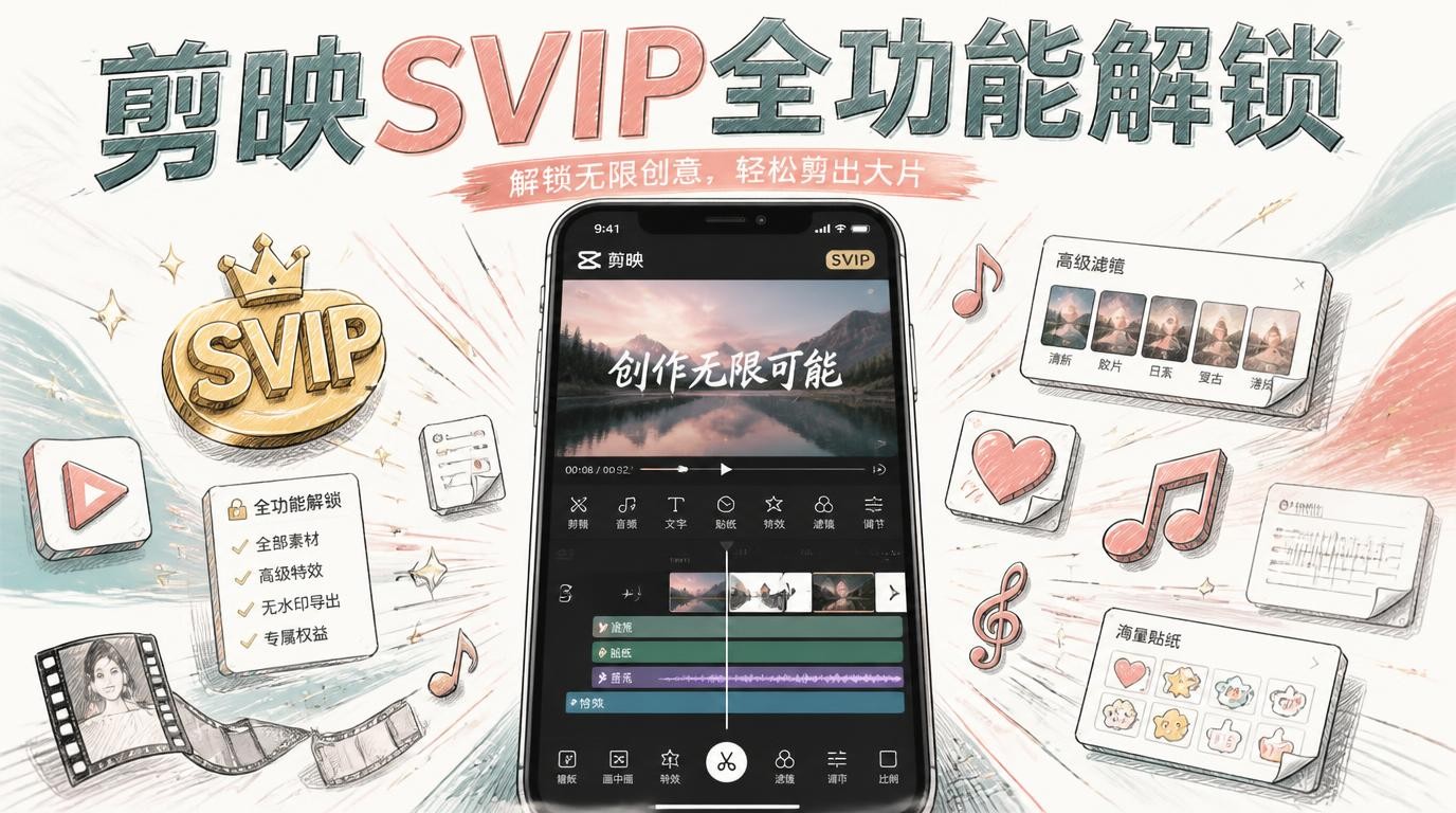 剪映2120版本SVIP会员解锁，视频剪辑神器全功能体验