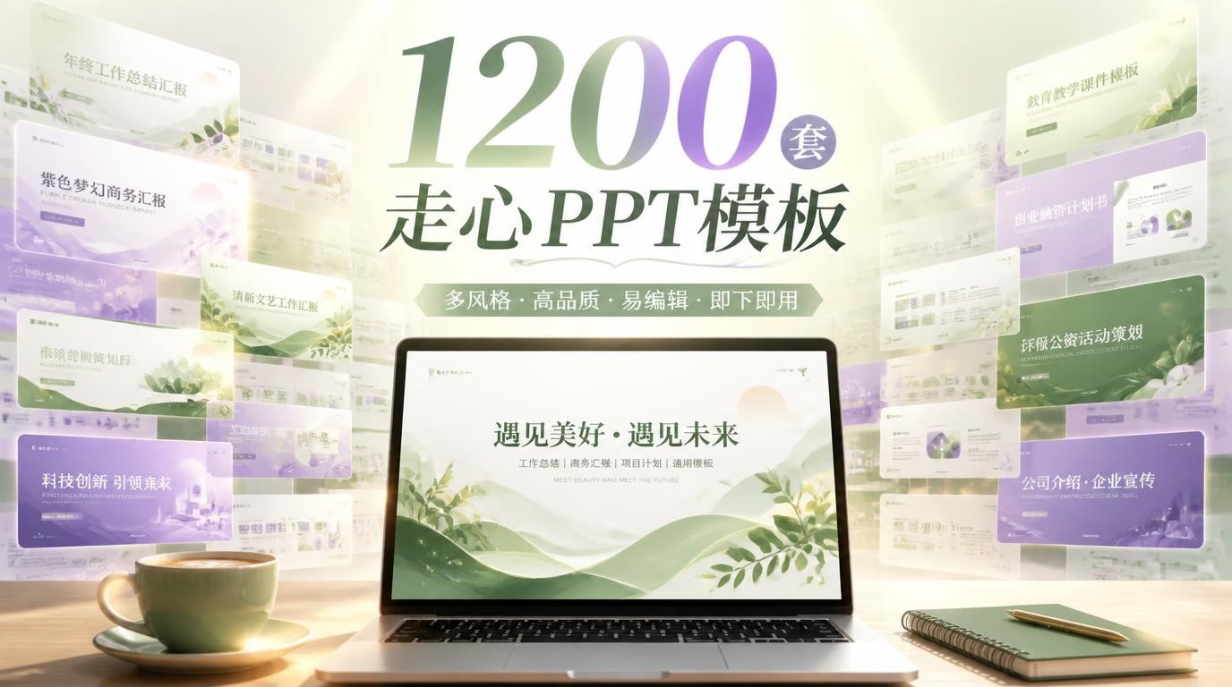 1200套走心PPT模板，让每页演示都直击人心