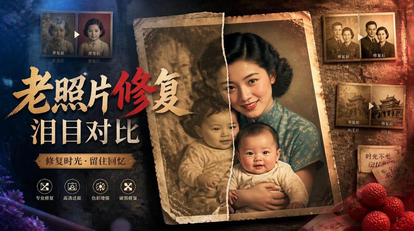 10张老照片修复前后对比，第5张让人泪目！