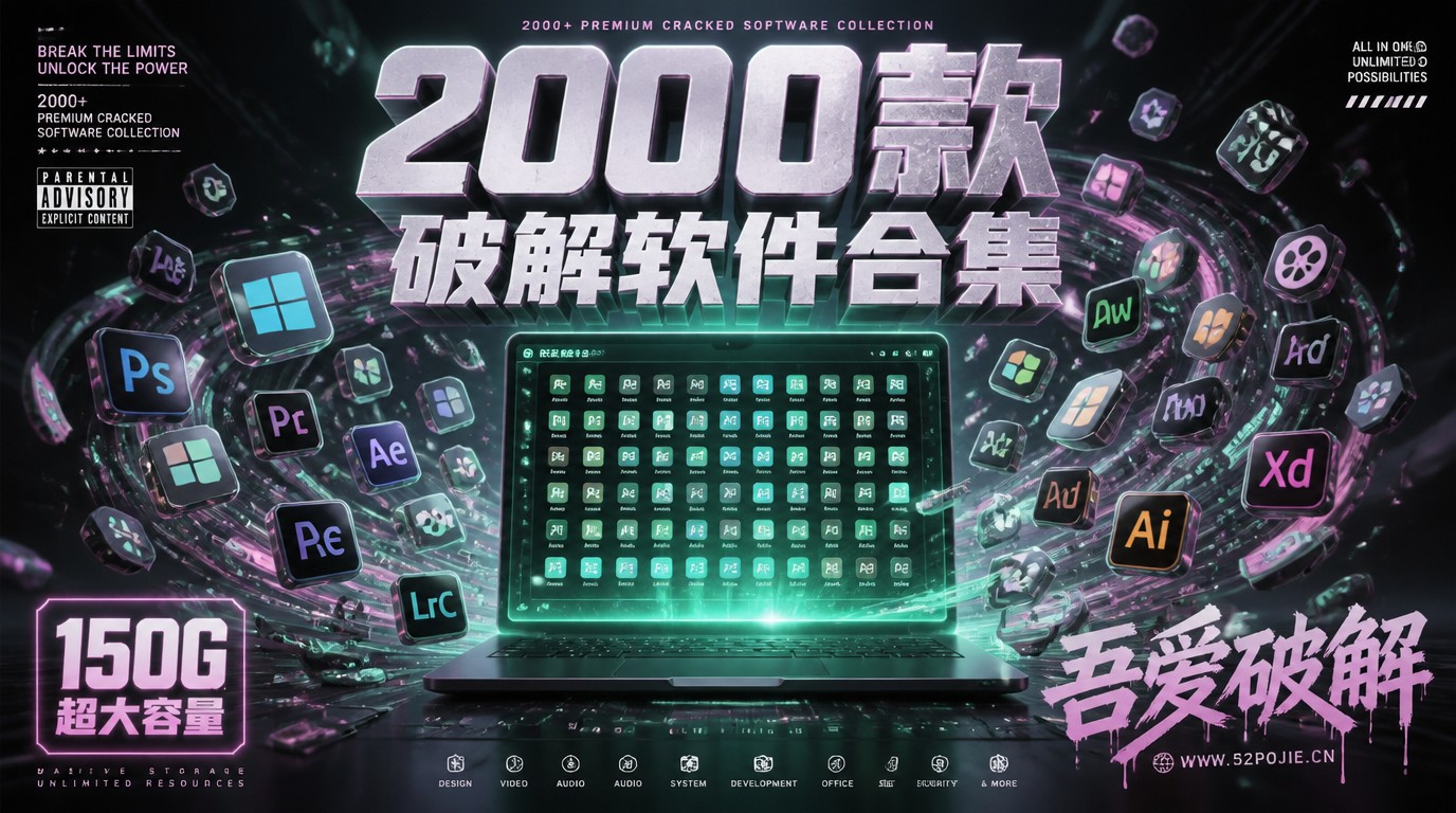 2026吾爱破解2000款精品软件合集，150G资源限时分享