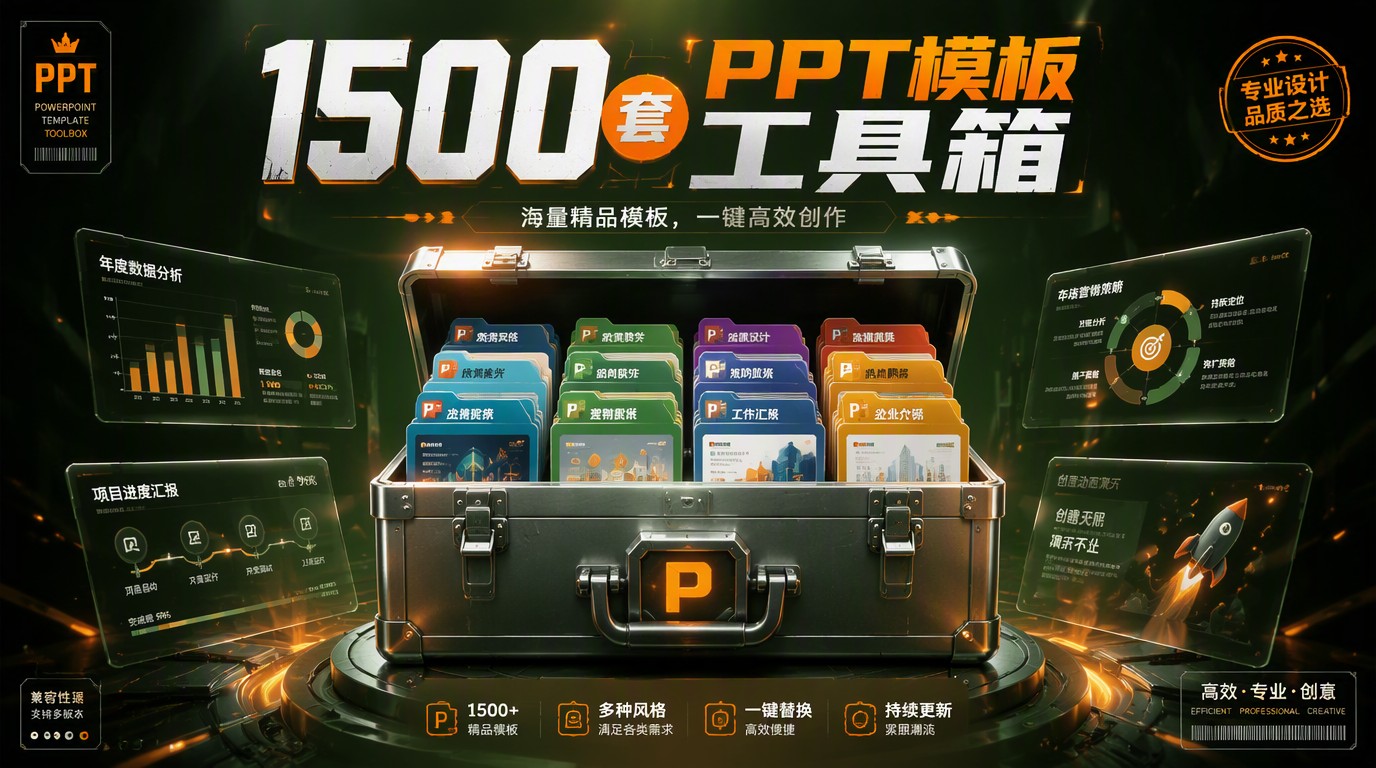 1500套精美PPT模板工具箱，一键提升演示档次