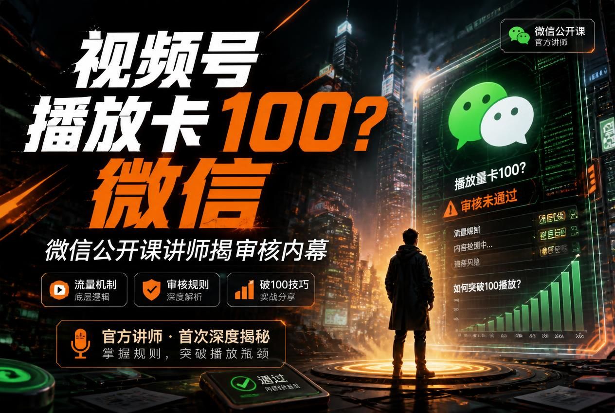 视频号播放卡100？微信公开课讲师揭审核内幕