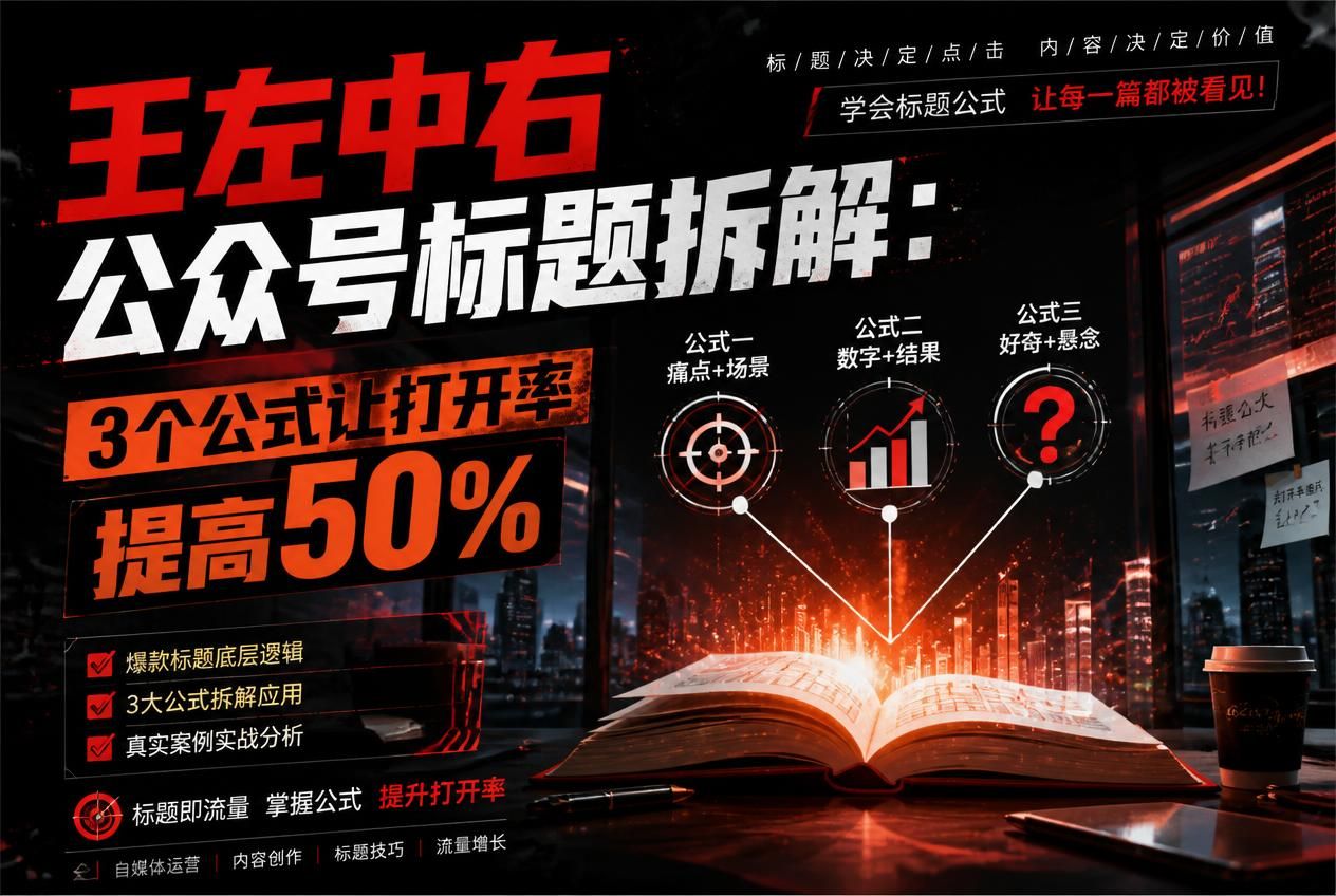 王左中右公众号标题拆解：3个公式让打开率提高50%