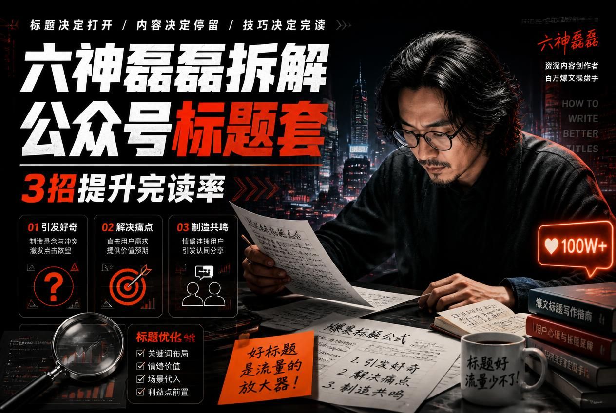 六神磊磊拆解公众号标题套路，3招提升完读率