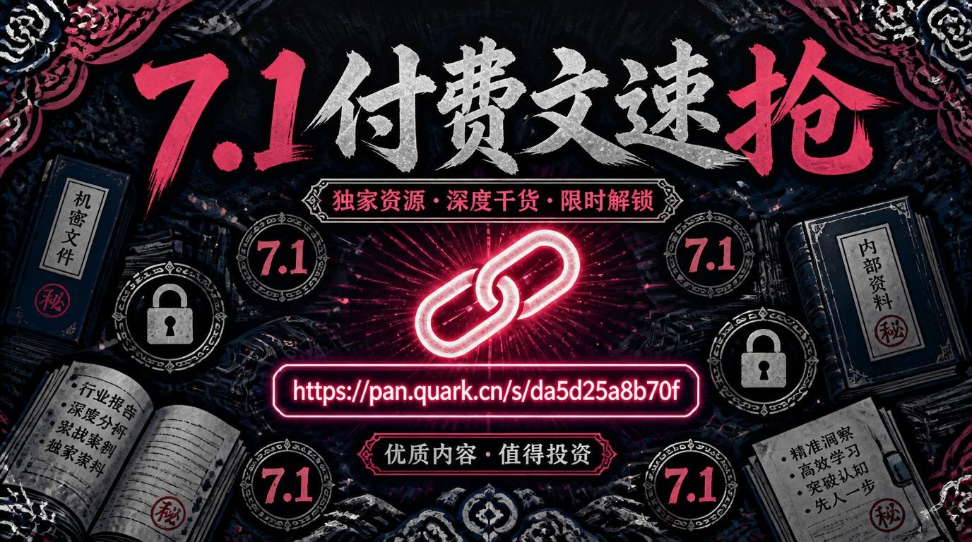 7月1日付费文链接大放送，速抢！