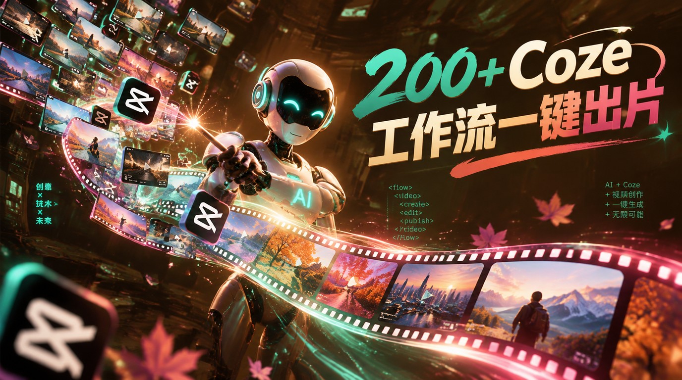 200+Coze工作流合集：一键生成剪映草稿，直接导出视频