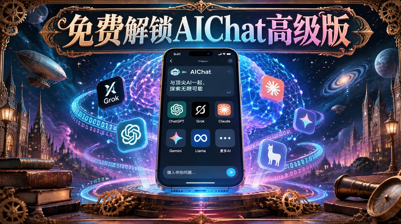 AIChat内置Grok等主流AI，高级版免费解锁！