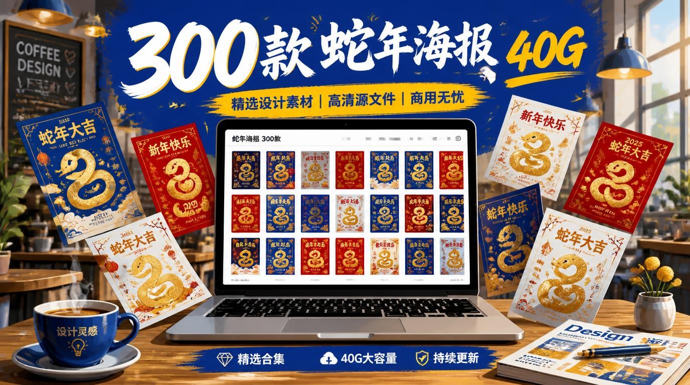 300款蛇年海报合集，40G设计资源限时分享
