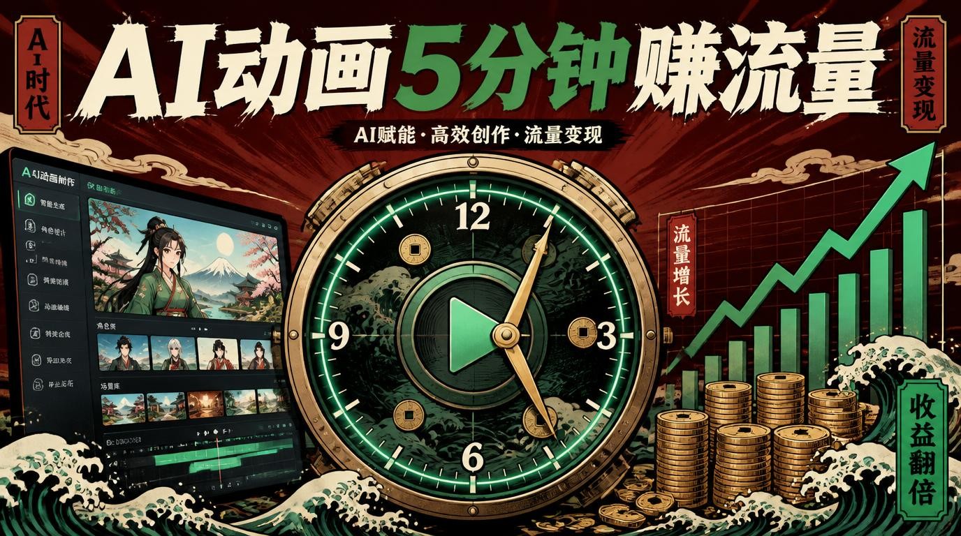 AI动画5分钟速成，流量收益翻倍实战指南