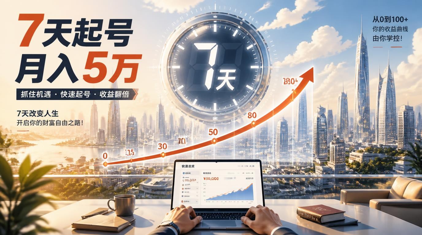2026王炸项目：7天起号，单日收益破百，月入5万+