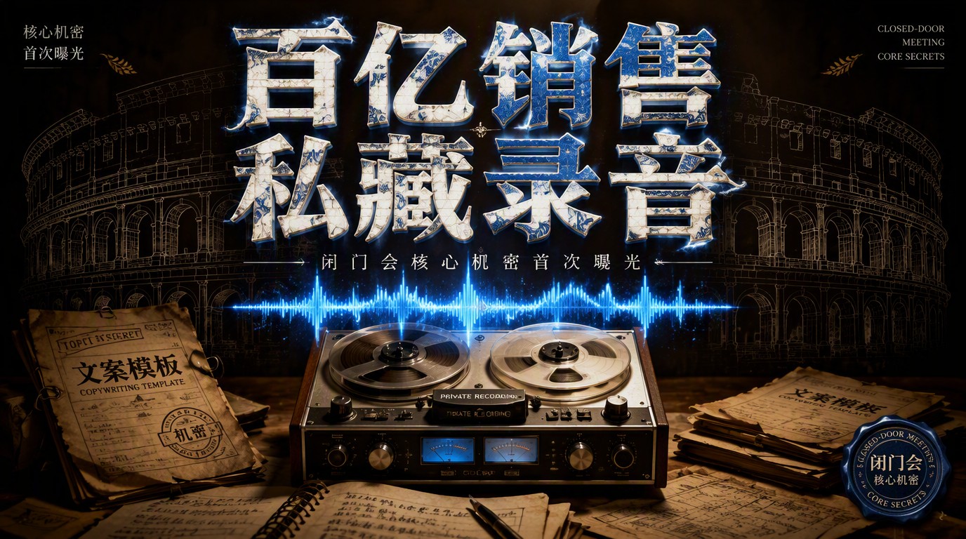 100亿销售大佬私藏：2天罗马闭门会录音，直复文案模板首曝