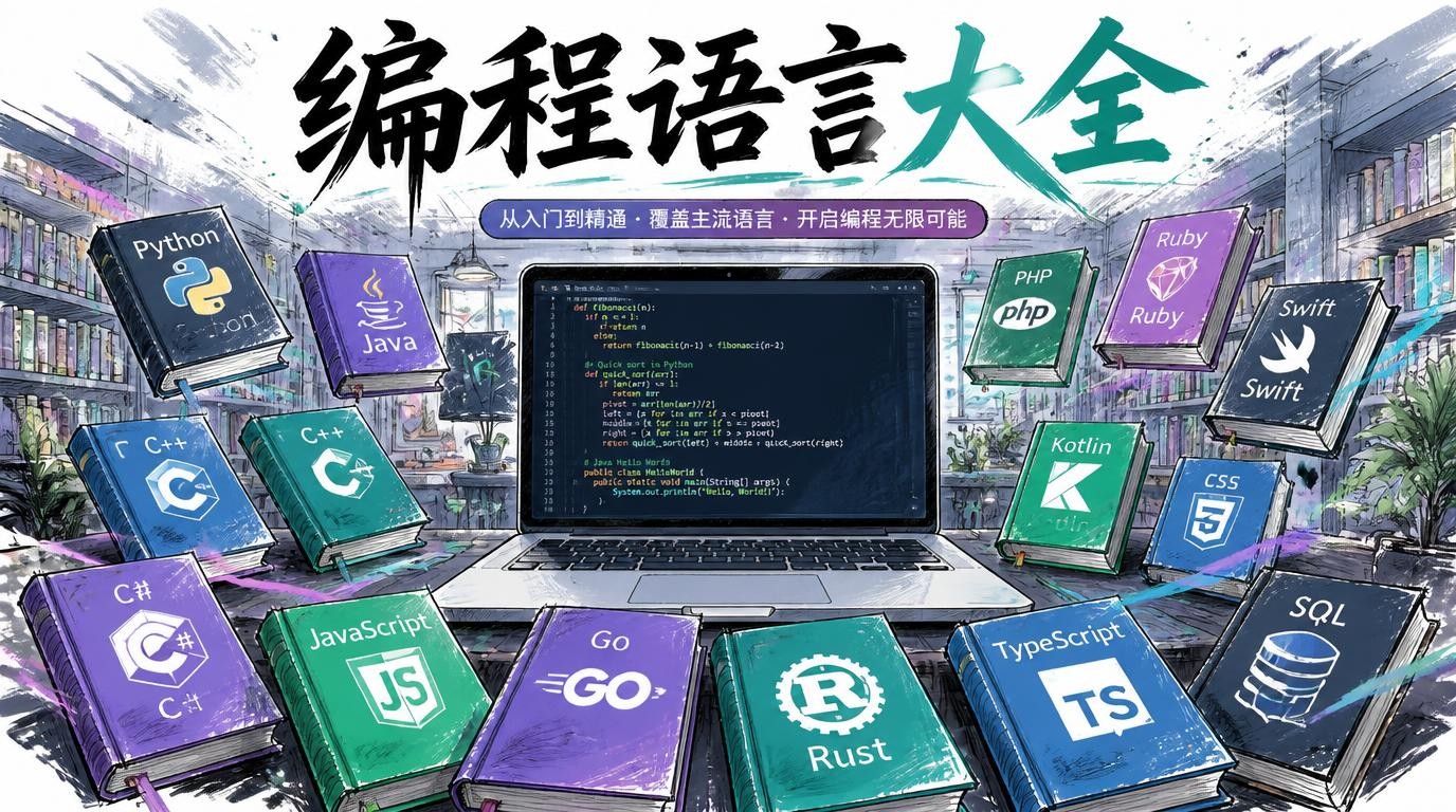 59门编程语言，700+本PDF书籍合集，助你成为编程全栈高手