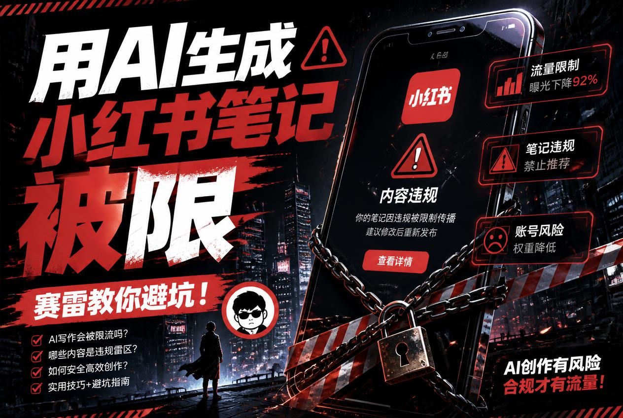 用AI生成小红书笔记被限流？赛雷教你避坑
