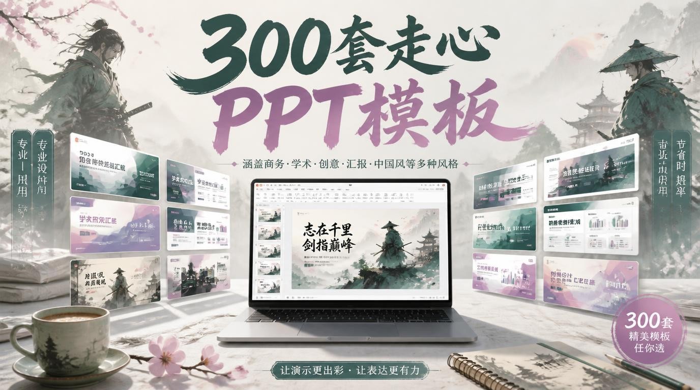 300套走心PPT模板，极致设计一网打尽