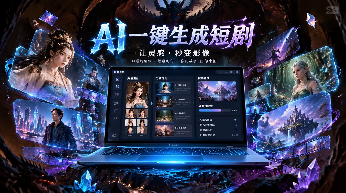 AI一键生成短剧漫剧，自动分镜合成视频，创作效率飙升