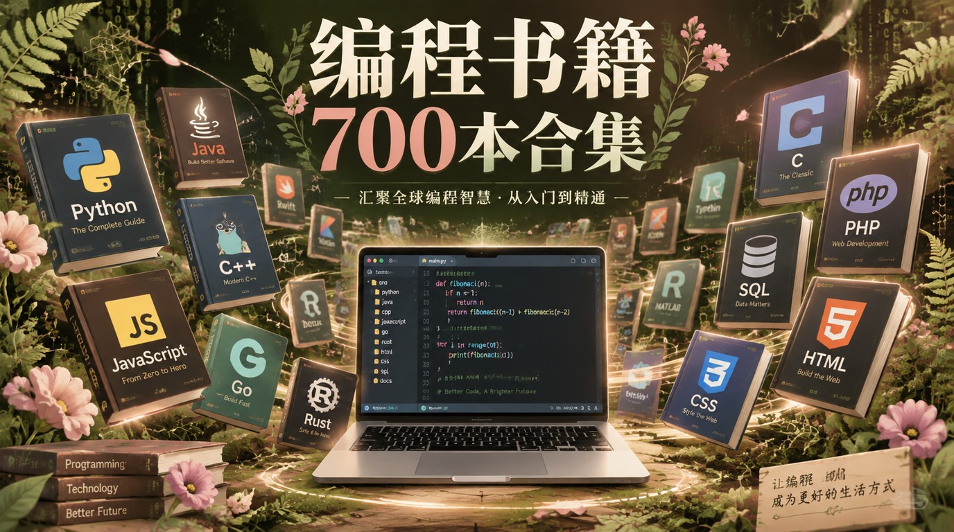 700本编程语言学习书籍合集，覆盖60多种语言，504G资源