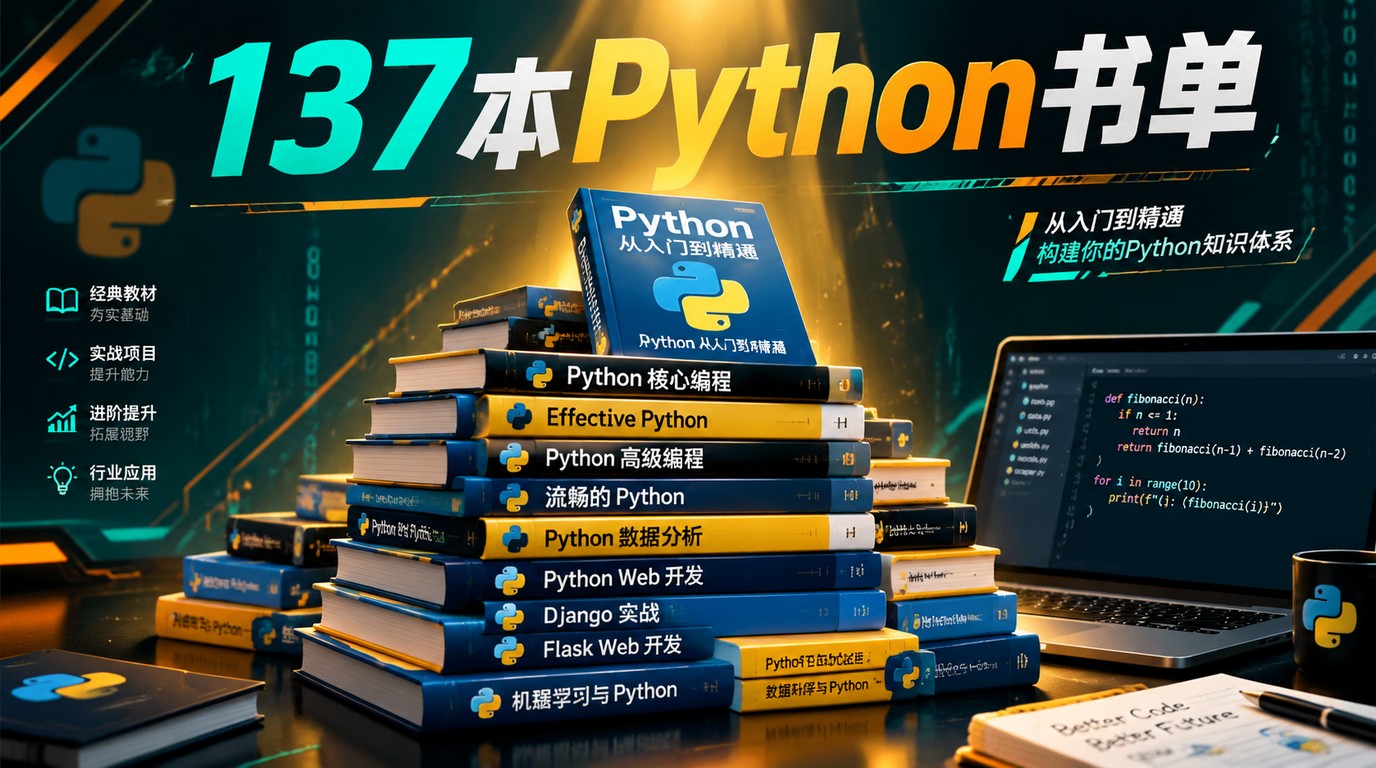 137本Python编程书籍：从入门到精通，一站式学习宝典