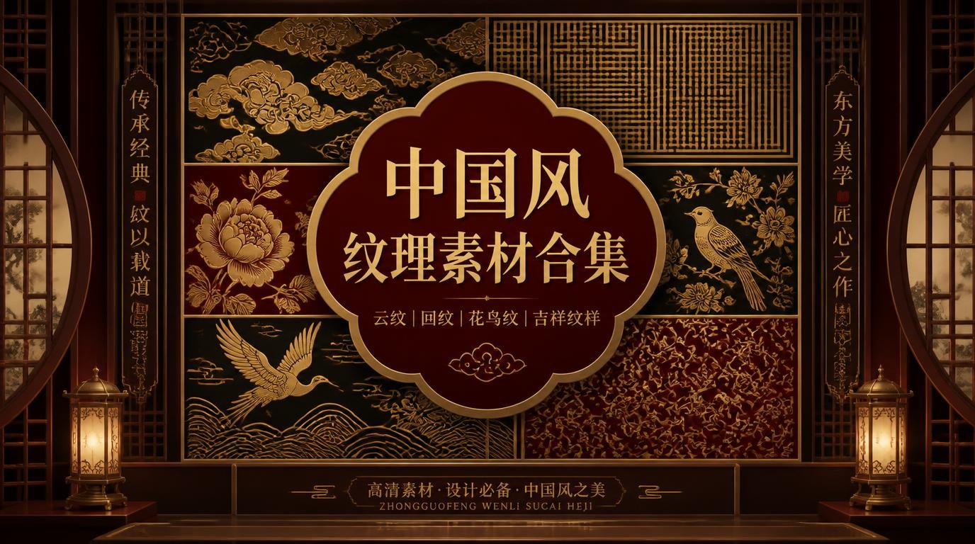 中国风纹理素材大合集：一键获取多种格式源文件