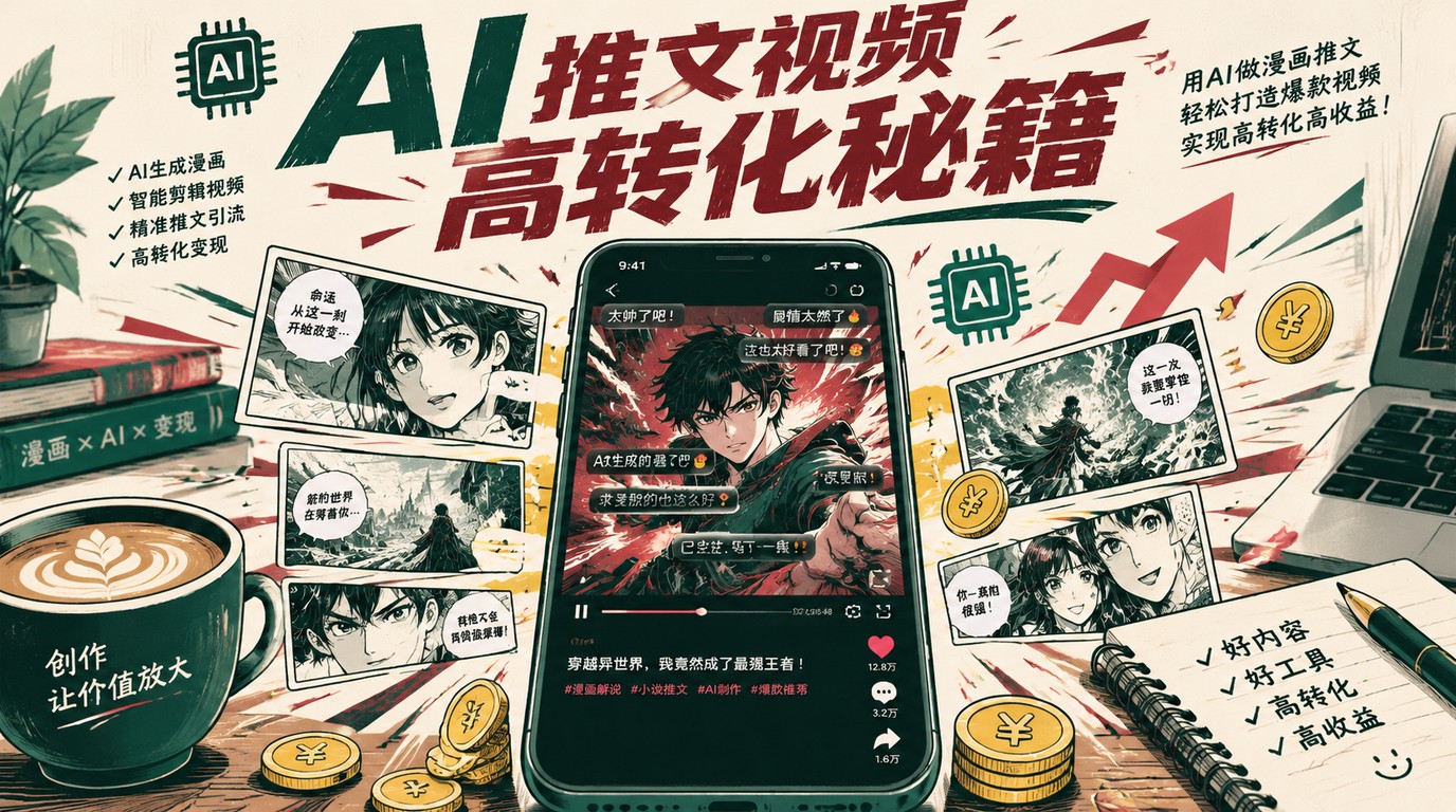 AI漫画小说推文：轻松产出高转化视频秘籍