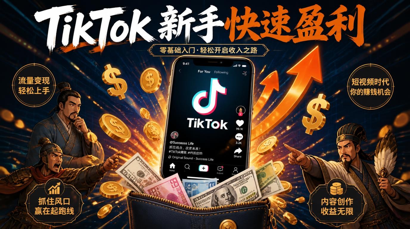 TikTok从0到1实战：新手多渠道变现快速盈利