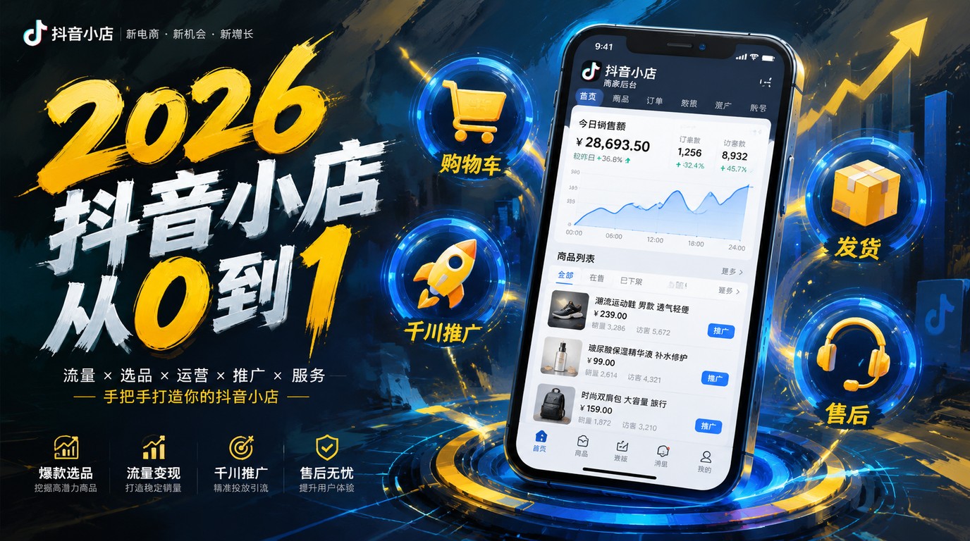 2026抖音小店实战课：从0到1全流程起店指南