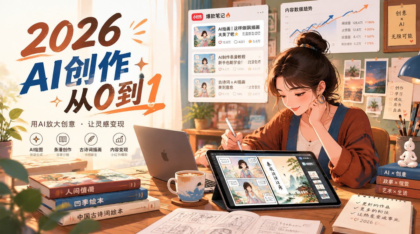 2026小红书AI创作全攻略：从0到1玩转条漫、古诗与绘本