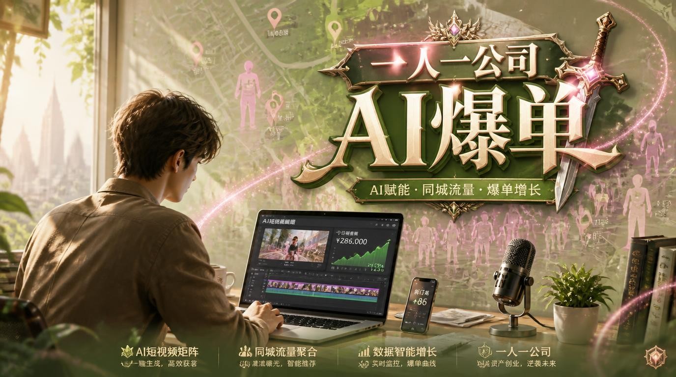 一人一公司：AI短视频带货+同城爆单，轻创业新风口