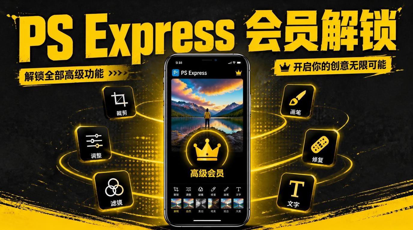 PS Express高级会员解锁版：手机修图神器