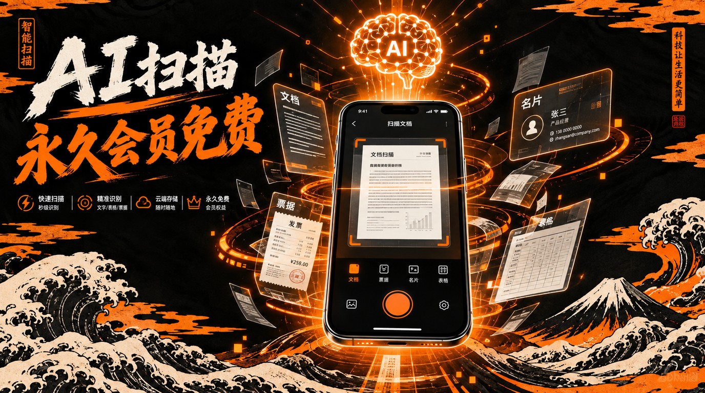 AI扫描大师：全能文档识别，永久会员免费解锁