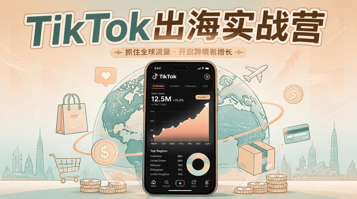 TikTok跨境出海实战营：运营选品一站式解决方案