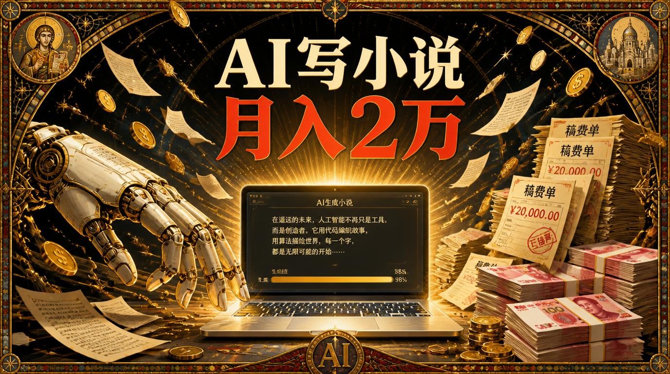 2026年AI写小说新风口：一键生成120万字，月入2万不是梦