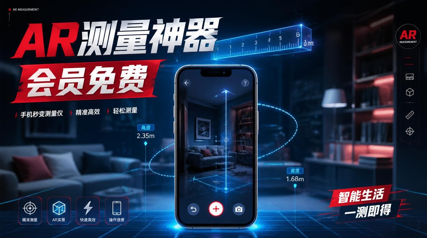 AR测量黑科技！解锁会员版，手机秒变智能尺