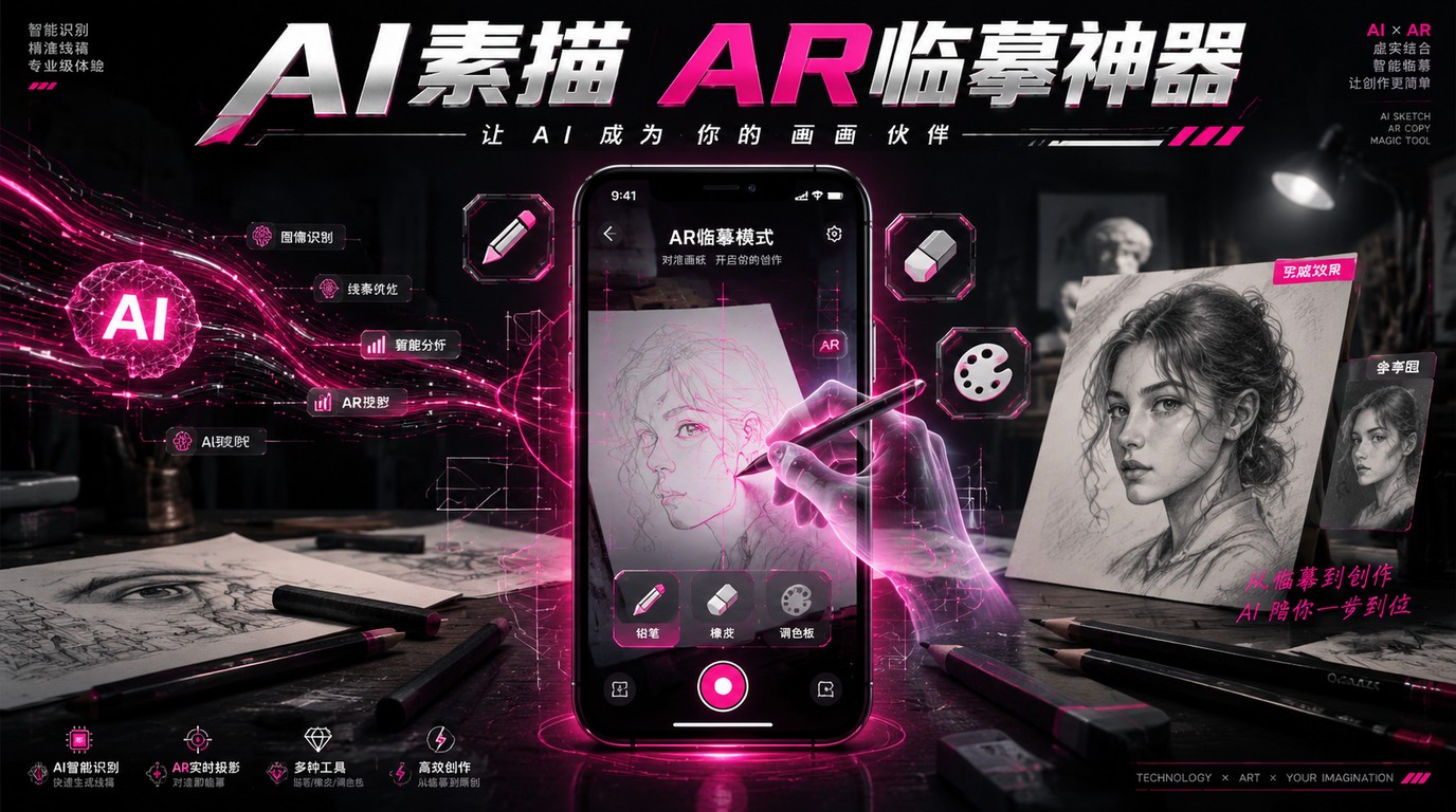 AI素描黑科技：AR临摹让绘画零基础也能当大师