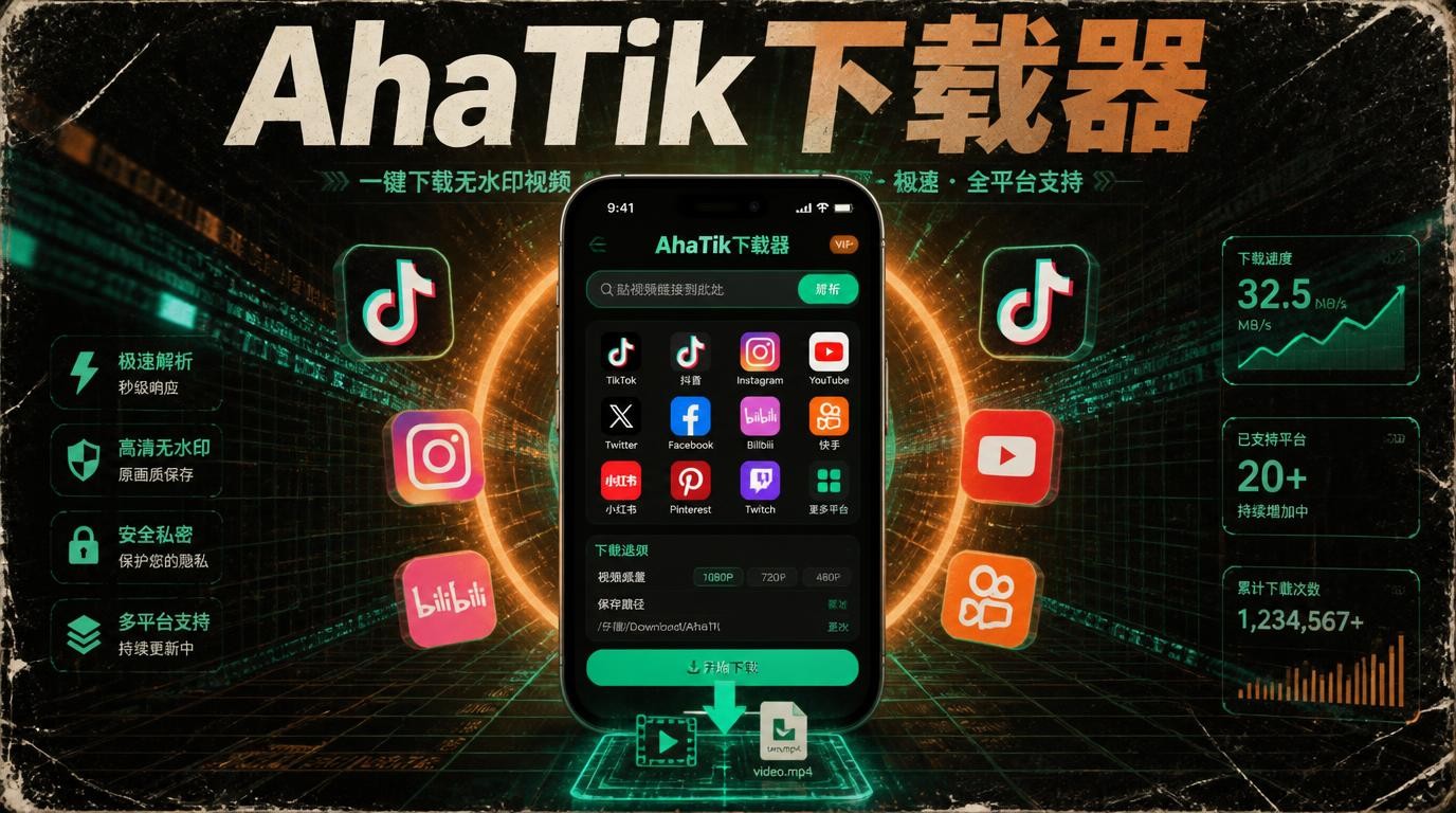 AhaTik下载器：一键搞定主流平台视频下载
