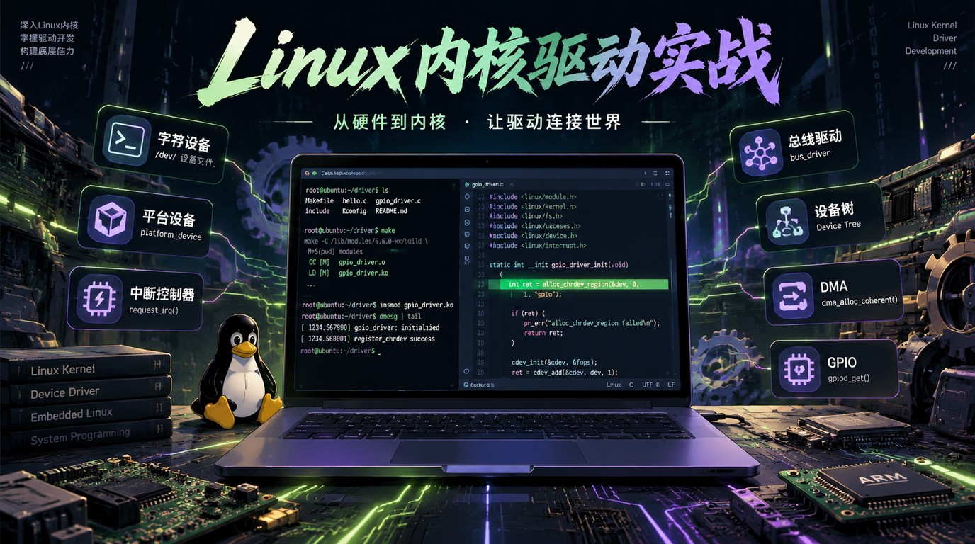 Linux内核驱动开发：从入门到精通的实战视频课
