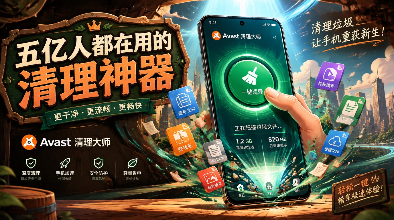 五亿用户信赖！Avast清理大师高级版，一键释放手机空间