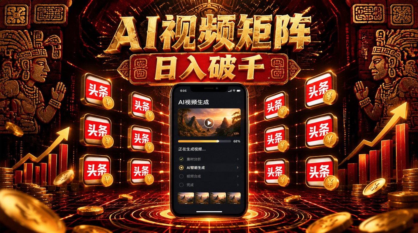 AI神器！10分钟一条视频，头条号矩阵日入破千