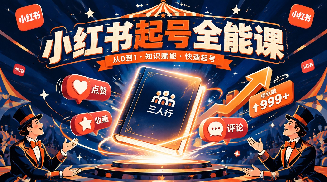 三人行小红书起号全能课：从0到1打造爆款账号