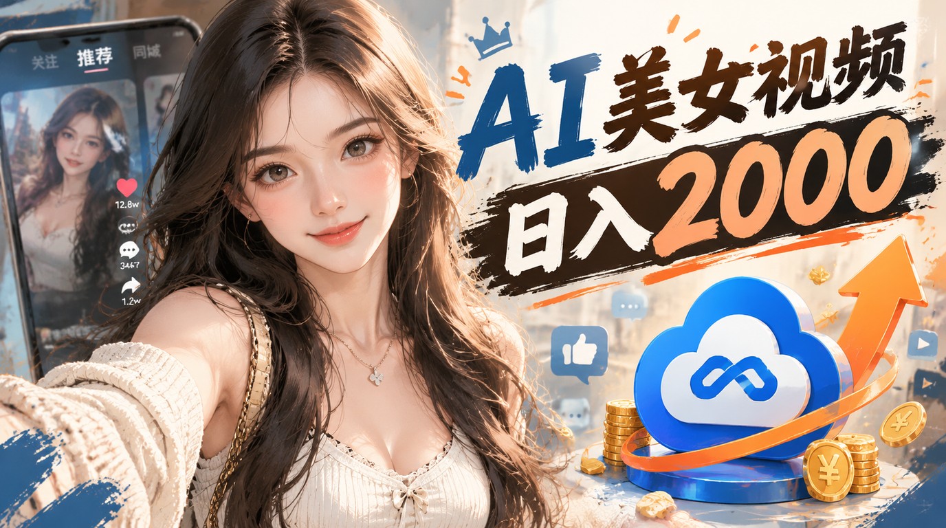 AI美女视频+网盘拉新，日入2000的暴利玩法