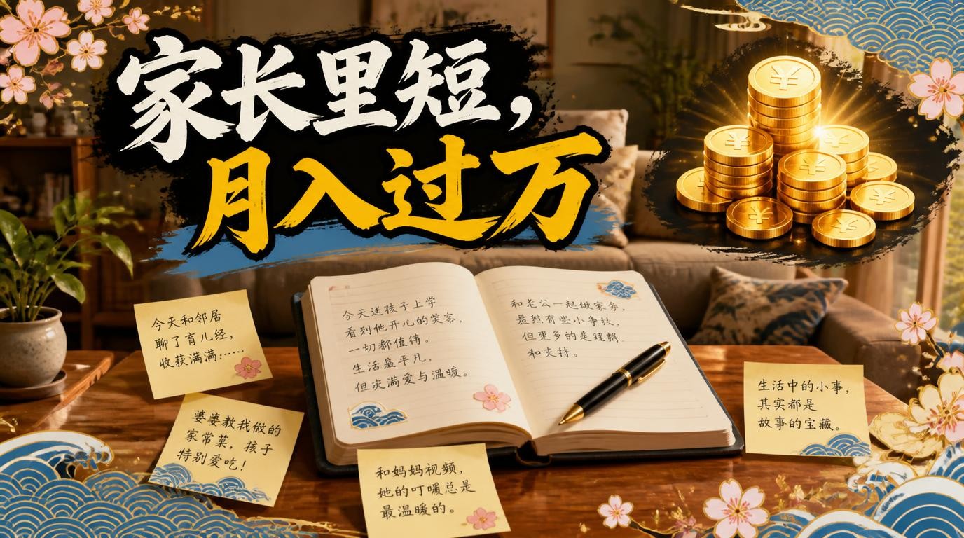 家长里短二创故事，月入过万实操拆解