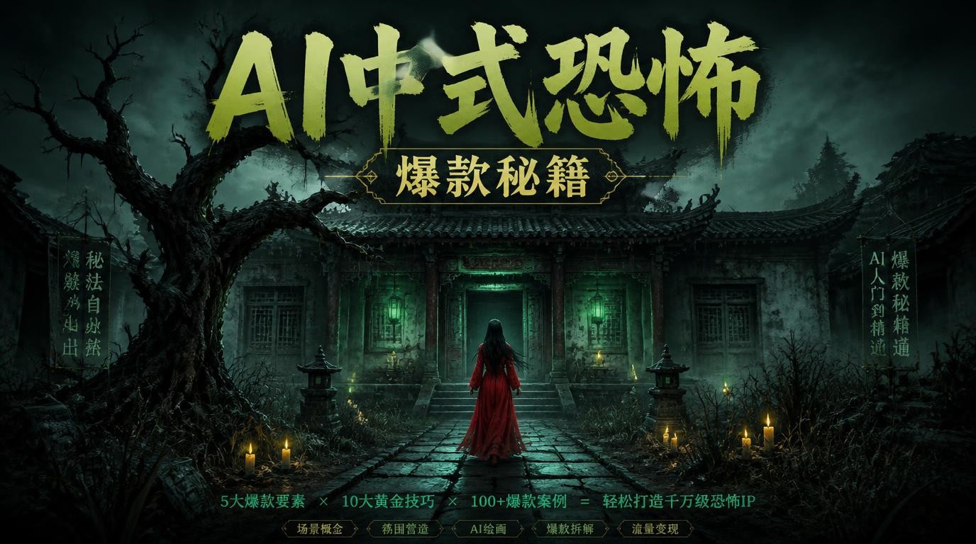 AI打造中式恐怖短视频，条条爆款涨粉秘籍